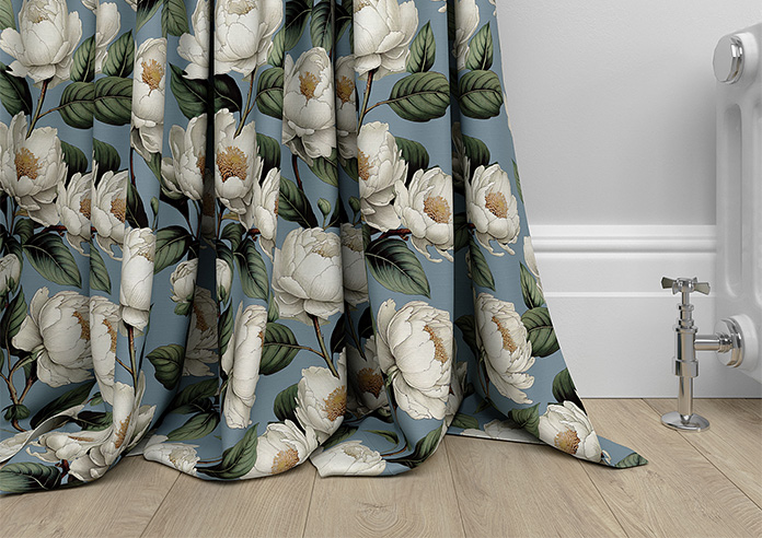 Henley, Henleys Vine Raffs Blue - Made to Measure Curtains - Image 6